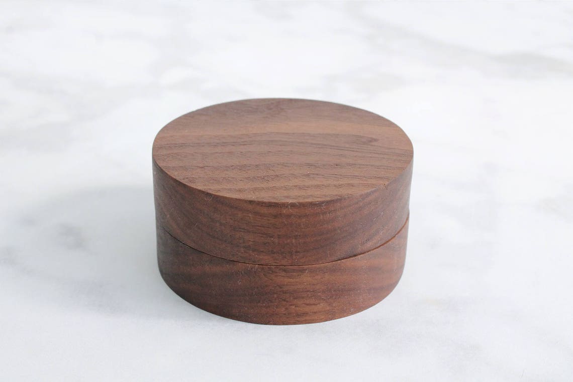 Round Wedding Ring Box Engagement Ring Box Wood Circle Ring - Etsy