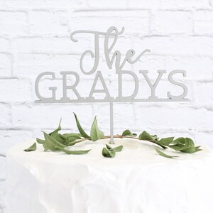 Wedding Cake Topper, Last Name Custom Wedding Cake Topper, Custom Last Name Cake Topper, DIY Cake Topper image 1