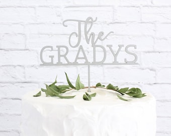 Wedding Cake Topper,  Last Name Custom Wedding Cake Topper, Custom Last Name Cake Topper, DIY Cake Topper