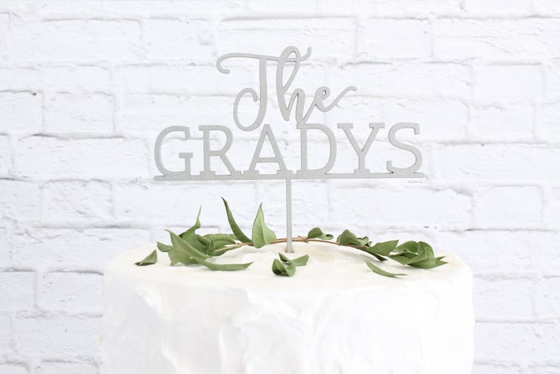 Wedding Cake Topper, Last Name Custom Wedding Cake Topper, Custom Last Name Cake Topper, DIY Cake Topper image 1