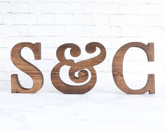 Wedding Letters, Wood Letters, Wood Initials, Freestanding Letters