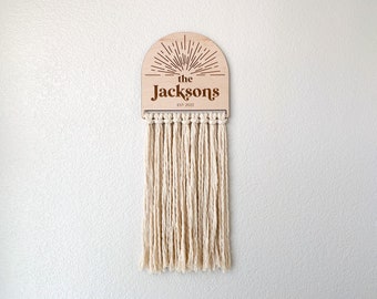 Personalized Last Name Macrame Wall Hanging