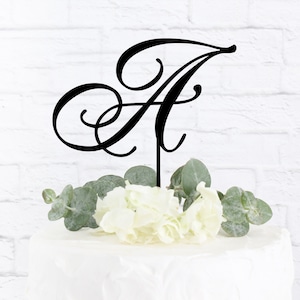 Renaissance Monogram Cake Topper, Initial Wedding Cake Topper, Initials Cake Topper, Script Letter, Cake Topper, Rustic Wedding Cake Topper