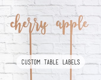 Custom Wedding Table Numbers with Bases, Custom Table Labels, Rustic Table Numbers, Calligraphy Table Numbers, DIY Table Numbers