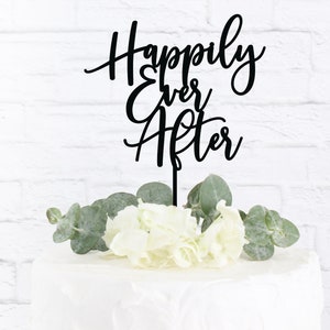 Happily Ever After Cake Topper, Wedding Cake Topper, Happily Ever After Engagement Topper, Wedding Topper image 1