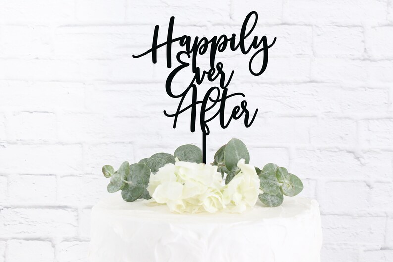 Happily Ever After Cake Topper, Wedding Cake Topper, Happily Ever After Engagement Topper, Wedding Topper image 1