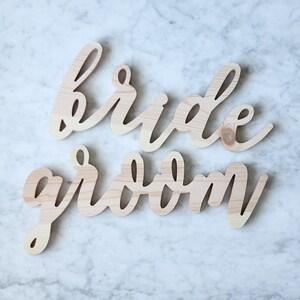Bride & Groom Chair Signs, Sweetheart Chair Signs, Wood Wedding Signs, Wood Bride and Groom Signs image 3