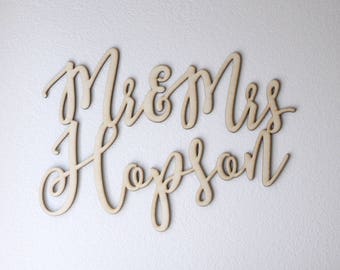 Mr and Mrs Sign, Custom Mr and Mrs Wedding Sign, Wood Mr and Mrs Sign, Wooden Wedding Sign, Mr Mrs Sign