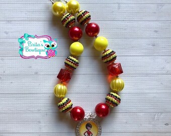 Lightening McQueen from Cars Bubble Gum Bead Necklace