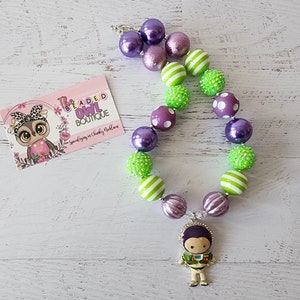 Buzz Lightyear  To Infinity and Beyond Inspired Chunky Bubblegum Bead Necklace