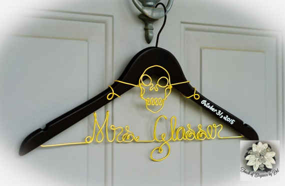 Skull Wedding Dress Hanger Halloween Wedding Hanger Custom Etsy
