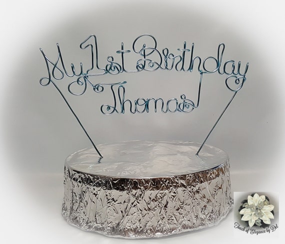 My 1st Birthday Name Cake Topper Baby Boy Or Baby Girl Etsy
