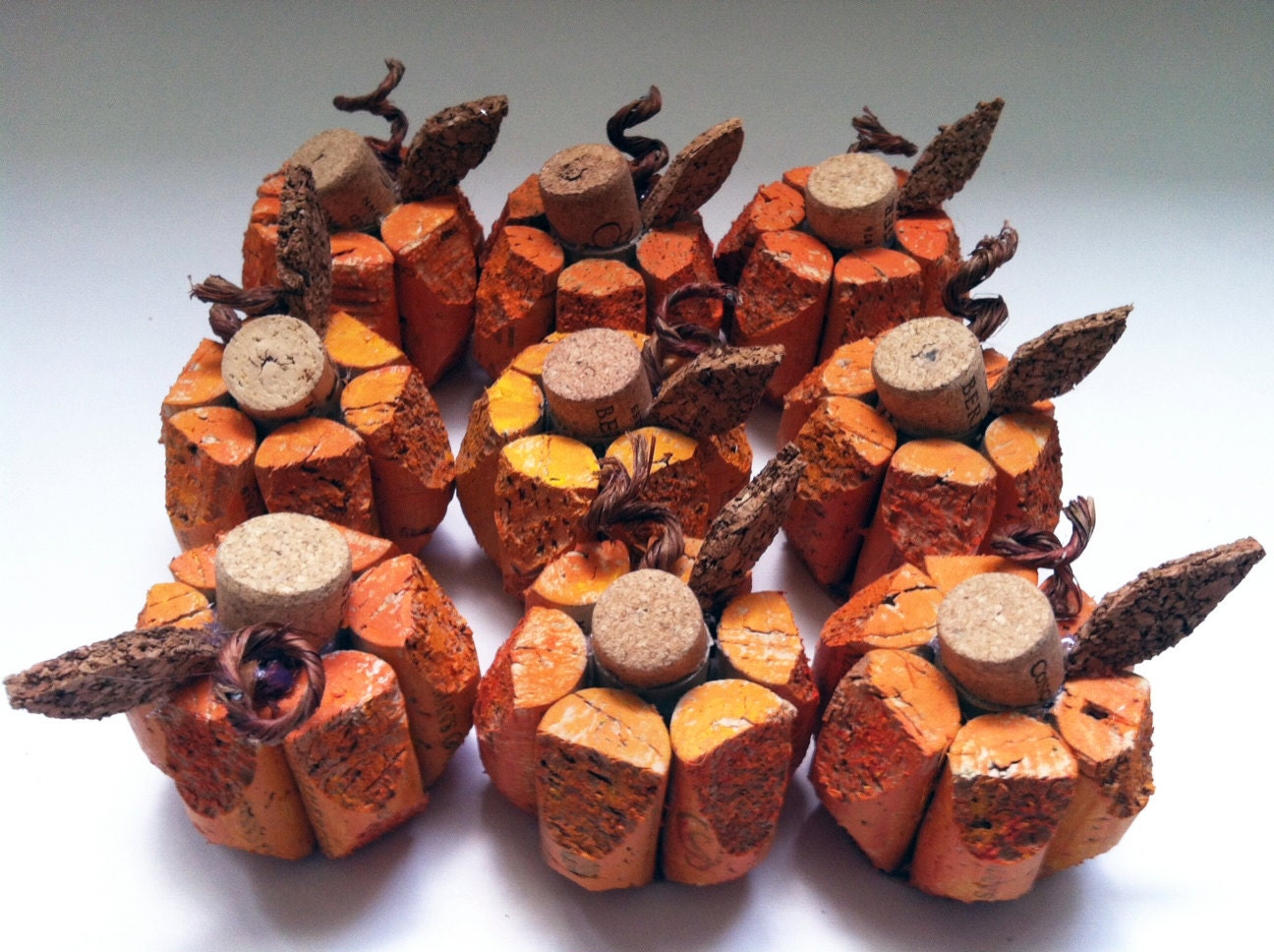Small Pumpkin Made From Recycled Corks Etsy