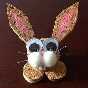 rabbit figurine/ornament made from recycled corks