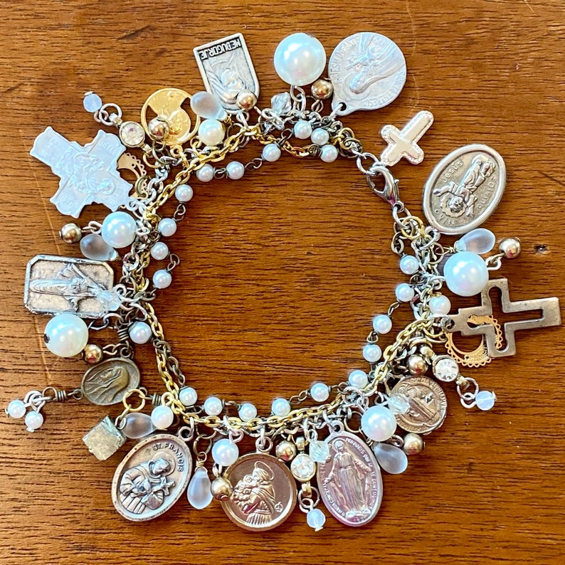 Vintage Catholic Saint Medals Religious Tokens Rosary Beads Etsy