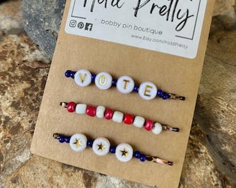 Vote Hair pins for women - Political gifts for her - Election 2024 - 18th Birthday Gift