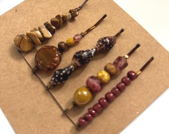 Small Barrettes for Women - Birthday gift for Her - Beaded Hair Accessories