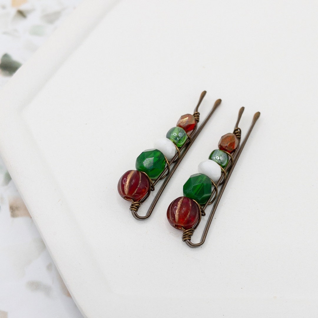 Bobby Pins for Short Hair Beaded Hair Barrette Birthday Etsy