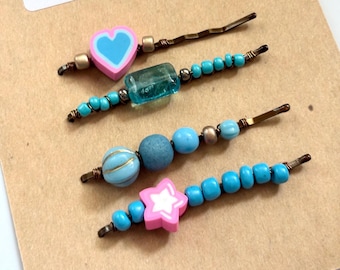 Beaded Bobby Pins – Bronze Hair Accessories, Decorative Hair Accessories Set