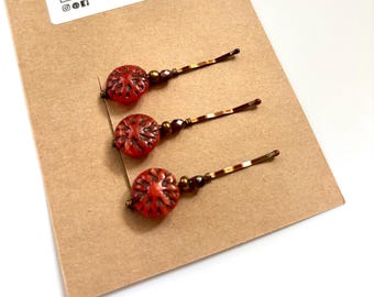 Flower Bobby pins - Birthday Gifts for Her under 20 - Fall Hair pins