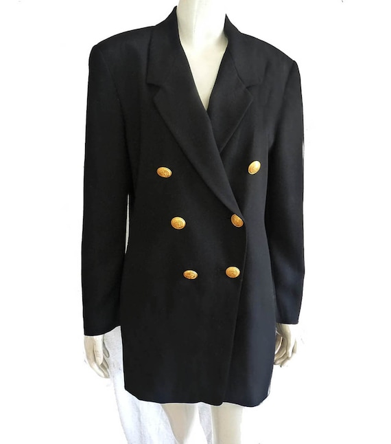 Mondi jacket Black Blazer 38 Mondi 1980s logo Gold