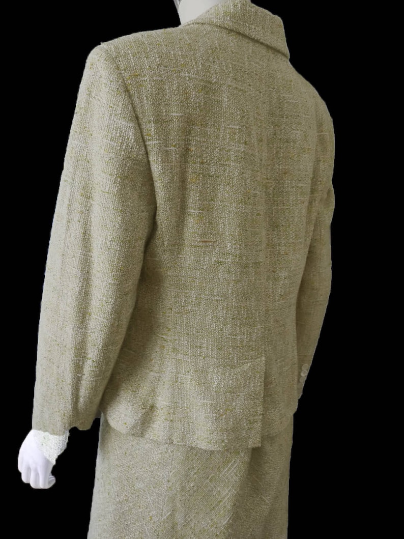 vintage 1970s 80 suit skirt Luciano Barbera Sz 8 Light nubby fabric Euro 44 US 8