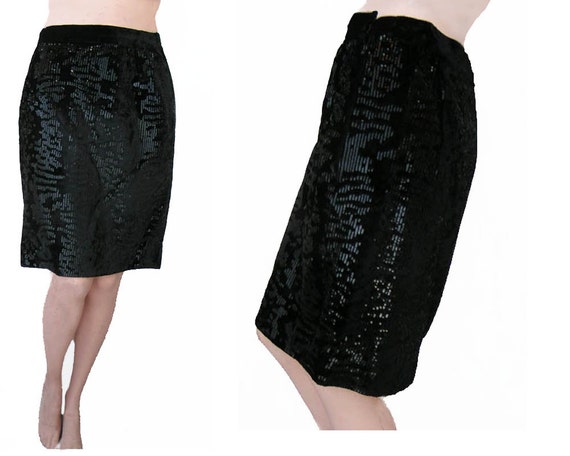 Amen Wardy skirt Valentino black sequin 10 Red Nig