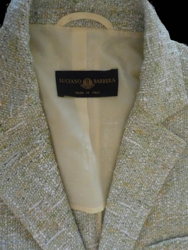 vintage 1970s 80 suit skirt Luciano Barbera Sz 8 Light nubby fabric Euro 44 US 8