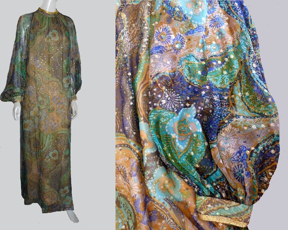 1960s Gown Jean Louis Lurex Embellished high neck
