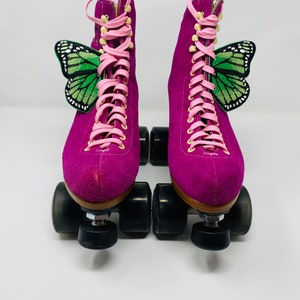 Emerald green monarch skate wings, shoe wings