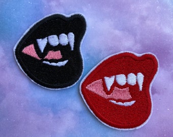 Fangs iron on patch