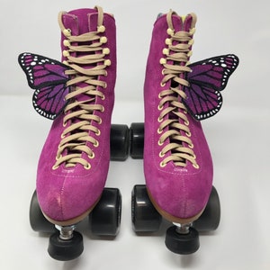Sparkly purple Butterfly skate wings, butterfly shoe wings, monarch skate wings