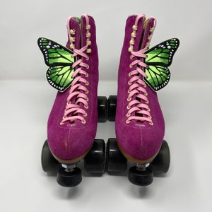 Glow in the dark green monarch butterfly skate wings, monarch butterfly shoe wings