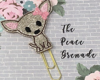 Chihuahua planner clip, dog planner clip