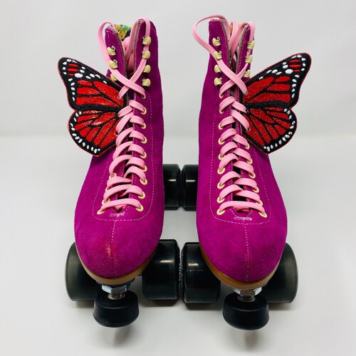 Sparkly Pink Monarch Butterfly Skate Wings Etsy