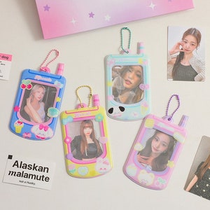 Cute photocard holder,Phone photocard holder with keychain,Kpop idol card holder,Bus/school card holder