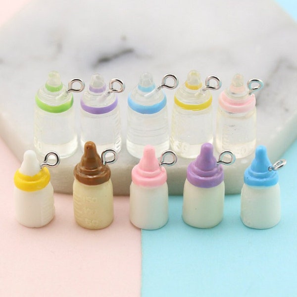 Mini Bottle Charm,Resin Charm Earrings,Baby Milk Bottle Charms Pendant,DIY Jewelry Accessories,Key Chain Charm