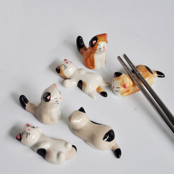 Cat Paint Brush Holder, Kawaii Keramische Cat Brush Rest, Cute Animal Chopstick Stand, Artist Gift