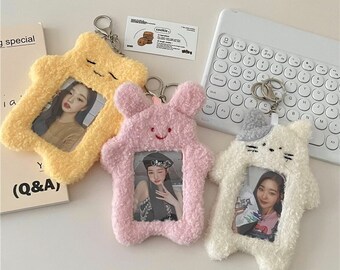 Animal photocard holder,Cute bunny photocard holder,Kpop idol card holder keychain,School/bus card holder