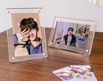 3 inch Acrylic photocard holder,Kpop transparent photo frame,Mini magnetic polaroid card hoder,Desktop photo frames