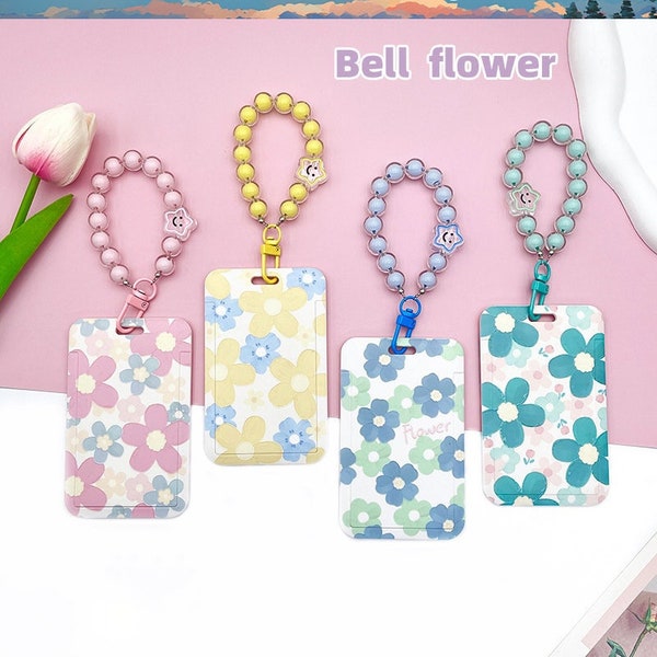 Photocard Holder Keychain,Kpop Idol Card Holder,Cute Flower Lanyard,Cute School Card Holder,Kawaii Stationery