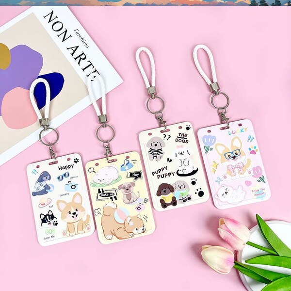 Animal Photocard Holder,Cute Puppy Photocard Holder,Kpop Idol Photocard Holder,Corgi Photocard Holder Keychain