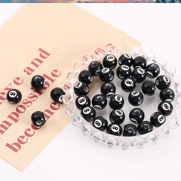 10PCS/50PCS Number Beads,8 Ball Beads,Acrylic Kandi Bead,DIY Jewelry Accessories,Bracelet Necklace Earring