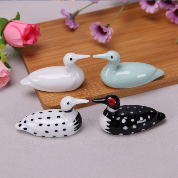 Cute paint brush holder,Ceramic brush rest,Duck ceramic chopsticks stand,Kawaii spoon fork holder,Artist gift