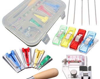 Sewing DIY Collage Tool Fabric Bias Tape Maker Folder Kit DIY Sewing Quilting Binding Tool Set