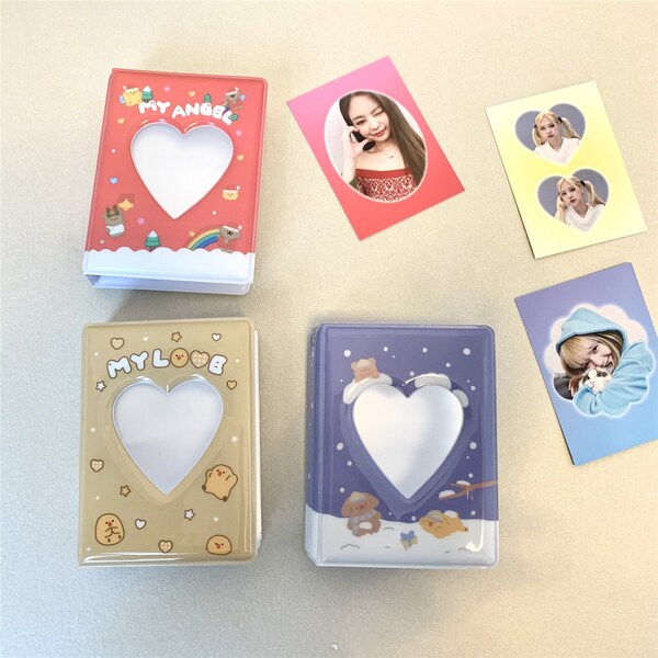 Heart Photo Album, Cute Animal Printed Photocard Album, Mini Instax Film Album