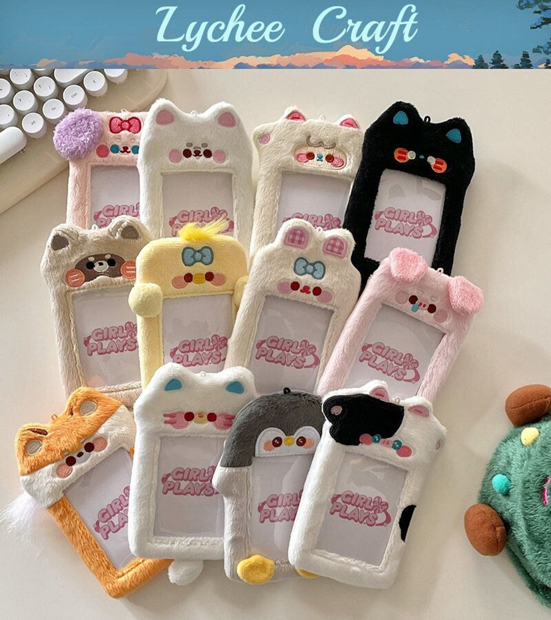 Plush Photocard Holder,cute Animal Card Holder,kpop Photocard Holder,id