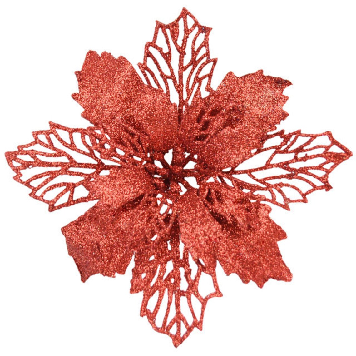 6pcs/12pcs Glitter Artificial Flowers Merry Christmas Etsy