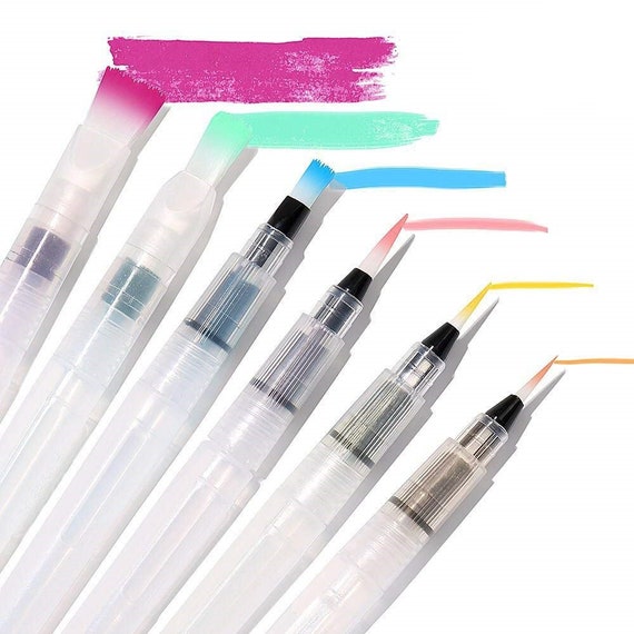 6pcs Soft Head Refillable Water Brush, Water Color Painting Art