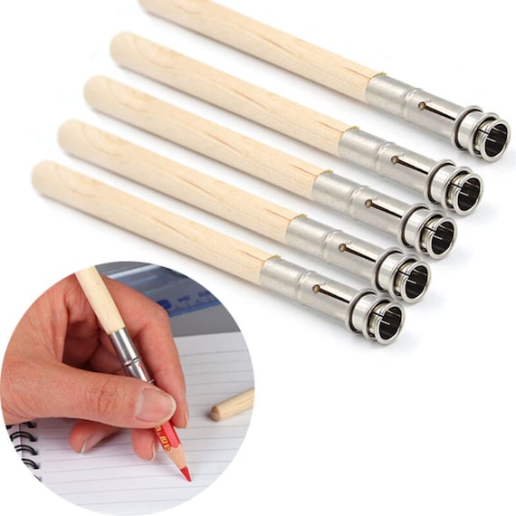 5pcs/10pcs Adjustable Wood Pencil Lengthen Single Hole Head Pencil Extender  Holder Art Sketch Writing Tools Lengthening Bar Pencils Supply 